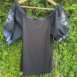 INC International Concepts Embroidered Puff-Sleeve